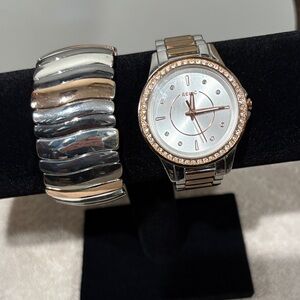 Relic by Fossil Two-Tone Watch and Bracelet Set